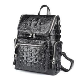 Sac A Dos Custom Logo Luxury Casual Durable Designer Men Genuine Crocodile Skin Leather Laptop Travel Backpack Back Bag For Men