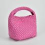 2024 New Braided Bag Fashion Bucket Bag Female Pu Candy Color Shoulder Handbag Trend Child Bag