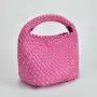 2024 New Braided Bag Fashion Bucket Bag Female Pu Candy Color Shoulder Handbag Trend Child Bag