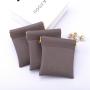 8*8 Cm Custom Logo Pu Leather Jewelry Pouch Cosmetic Mini Watch Ring Packaging Bag Storage Gift Leather Pouch