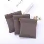 8*8 Cm Custom Logo Pu Leather Jewelry Pouch Cosmetic Mini Watch Ring Packaging Bag Storage Gift Leather Pouch