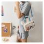 Custom Tote bag canvas with transparent window PVC decorative zipper single shoulder oblique span niche plus logo