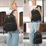 LOVEVOOK new Quilted Travel bags fashion 15.6 17inch Computer College geometric School Bookbag Anti-Theft USB laptop backpacks