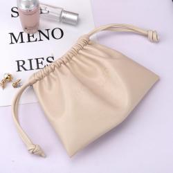 Hot Sale Emboss Pu Leather Drawstring Cosmetic Packaging Bag Waterproof PU Leather Makeup Pouch Bag