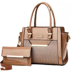 2 Pieces Set Bags for women Casual Large Capacity Handbag Bright Leather Fashionable Mother Bag Portable Ladies