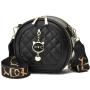 KBW451 New Women Bags Net Red Single Shoulder Bag Fashion Wide Shoulder Strap Rhombus Ladies Handheld Crossbody Small Round Bag