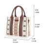 Custom Wholesale Bohemian Geometric Square Handbag Women's Classic Vintage small Long Shoulder Strap Crossbody  Canvas Bag