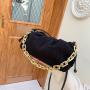 Women's shoulder bag fashion all-match handbag trend metal chain diagonal trendy bag