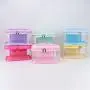 Keymay Custom Letter Patches Candy Color Pvc Transparent Travel Bag Clear Cosmetic Pouch Open Top Pouch Makeup Case with Handle