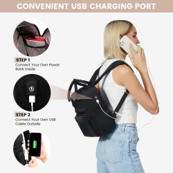 LOVEVOOK Girls Cute Casual School Travel Bagpack Nylon Waterproof Backpack Purse with USB Port Mini Backpacks for Women Ladies