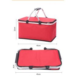 Picnic Basket Portable Insulation Basket Thick Aluminum Lunch Bag Women Family Travel Accessories Food Drink Picnic Basket Totes