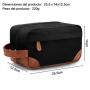 Custom Large Capacity Black Travel Toiletry Bag for Men Water Resistant Canvas Shaving Trolley Bag with Handle