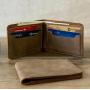 Custom Crazy Horse Men Card Holder Wallet Bifold Genuine Leather Carteras Mujer High Quality Cartera De Hombre