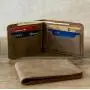 Custom Crazy Horse Men Card Holder Wallet Bifold Genuine Leather Carteras Mujer High Quality Cartera De Hombre