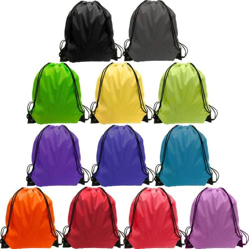 Gelory Polyester Drawstring Bags Solid Color Portable Sports Bag Outdoor Backpack Gym Drawstring Shoes Bag Clothes Backpacks