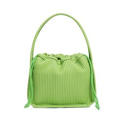 2024 Custom Drawstring Bucket Purse Handbag For Ladies Bag With Leather Wrinkled