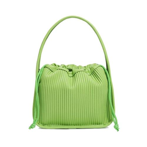 2024 Custom Drawstring Bucket Purse Handbag For Ladies Bag With Leather Wrinkled