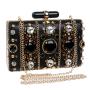 Factory Wholesale Hot Style black Dinner Bag Fashion Rhinestone Bead Embroidery Banquet Clutch Bag Ladies Dress Evening Bags