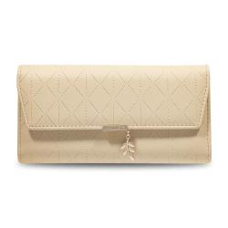 KBW332 2023 Wholesale New Purse Women Long PU Soft Surface Rhombus Leaf Pendant Clutch Ladies Leather Wallet
