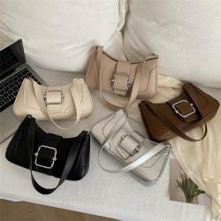 Retro Simple Tide Belt Buckle Design Bag 2024 New Women's Bags Fashion Shoulder Crossbody Armpit Bag Popular