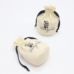 High Quality Round Bottom Cotton Linen Drawstring Candle Bag Candle Pouch Natural Cotton Muslin Gift Cosmetic Dust Bag