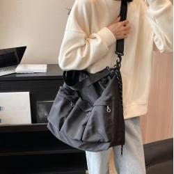 ZWY221 Daily Casual Ladies Drawstring Shoulder Bag Oxford Waterproof Lightweight Gym Bag Outdoor Sports Fitness Shopping Handbag