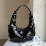 Luxury Silver Glitter Handbag PVC Sequins Decoration Shoulder Bag Two Colors Cheap Tote Bag Women's