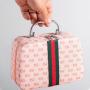 Custom Logo Luxury Zip Pouch PU Nylon Pink Makeup And Cosmetic Bags