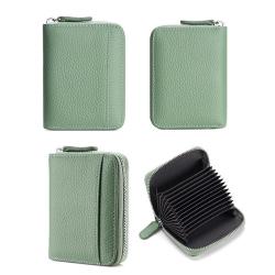 ZF071  Men Retro New Fashionable Head Layer RFID Anti-theft Cowhide Swipe Card Bag Bank Card Document Organ Wallet Woman