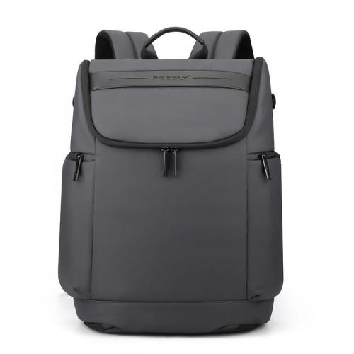 Factory Direct Sales New Style Black Men's Laptop Backpack One Piece PU Leather Custom Logo Outdoor Travel Backpack