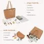 LOVEVOOK 2pc Fashion Classic Tote Bag 15.6 in Office briefcase with Clutch Purse laptop Handbag Woven Leather Handbag for Women
