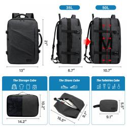 LOVEVOOK 2022 Carry on Backpack Waterproof 40L Anti-Theft travel bags large 17inch men women laptop travel backpacks with USB
