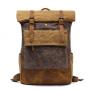 Factory Wholesale outdoor retro travel bag Crazy Horse Leather Casual bags school work Men's Shoulder Oil Waxed Canvas backpacks