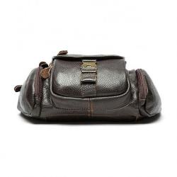 Fashion Small Cow Leather Chest Sling Pack Outdoor Leisure Shoulder Bag for Men