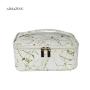 White Luxury Cosmetic Organizer 3 Piece Makeup Bag Makeup Bags And Boxes 3 Pic Set Bag Beauty Silk Logo Marble Make Up Pouch