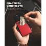 KBW418 New PU Leather Double Card Position Back Sticker Card Case RFID Anti-theft Brush Phone Magnetic Card Holder