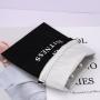 Hot Sale Cotton Twill Underwear Shoe Packaging Waterproof Bag Custom Logo Printed Black Drawstring Cotton Dust Pouch