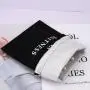 Hot Sale Cotton Twill Underwear Shoe Packaging Waterproof Bag Custom Logo Printed Black Drawstring Cotton Dust Pouch
