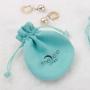 Wholesale Silver Hot Stamping Logo Packing Microfiber Suede  Drawstring Pouch Soft Suede Microfiber Gift Bag