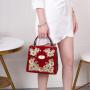 New Trendy Pu Ladies Bags elegance designer handbags for Women handmade flowers and embroidery bags  factory direct sales 24 cm