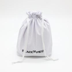 Eco- Friendly Square Bottom Canvas Drawstring Shoe Clothing Packaging Shopping Dust Bag White Cotton Canvas Gift Cosmetic Pouch