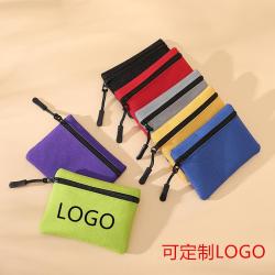 Factory wholesale 2024 new ladies oxford cloth solid color mini zipper coin purse crossbody key bag wallets