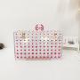 Fashionable and exquisite diamond inlaid transparent acrylic small square bag