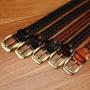 Wholesale men belt genuine leather woven belt pin buckle leather weaved belt for men women