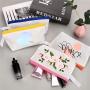Gelory Blank DIY Craft Pencil Bag Travel Toiletry Pouch Custom Sublimation Zipper Canvas Pencil Bag