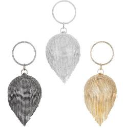Factory wholesale bulk sale round globular purse rhinestone tassels evening bags women handbags elegant party wedding bags pochette femme