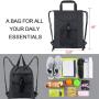 Drawstring Backpack Bag Gym Bag for Teens Boys Girls Large Sports Heavy Duty String Bag Backpack with Zipper Mesh Pockets