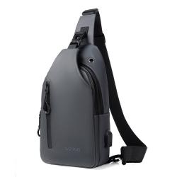 XL047 Hot Sell Young Person Outdoor Sports Waterproof Crossbody Bag with USB Men's Chest Bag Durable Sports Shoulder Bag