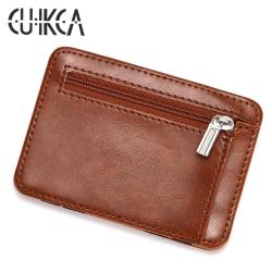 CUIKCA Credit Card Holder Pu Leather Mens Black Minimalist Business Simple Wallets Oem Hot Money
