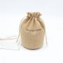 Free Sample Round Bottom Drawstring Jute Burlap Candle Wine Gift Packaging Pouch Custom Logo Perfume Cosmetic Bags